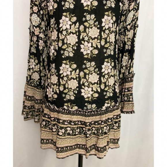 American Eagle Outfitters Boho Bell sleeve Bag dress with Lace up V neck Chest - Picture 14 of 16